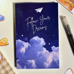 Aesthetic cloud notebook with “Follow Your Dreams” cover