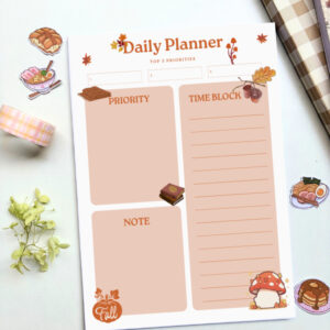 A5 Pumpkin Cozy Themed Aesthetic Daily Planner