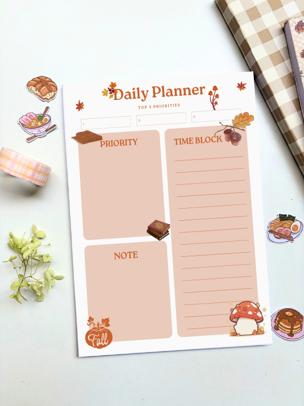 Aesthetic Daily Planner - A5 Fall Inspired