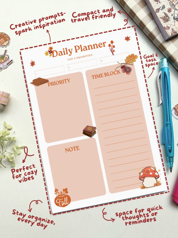 Aesthetic Daily Planner - A5 Fall Inspired - Image 4