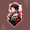 Tanjiro Kamado vinyl sticker from Demon Slayer.