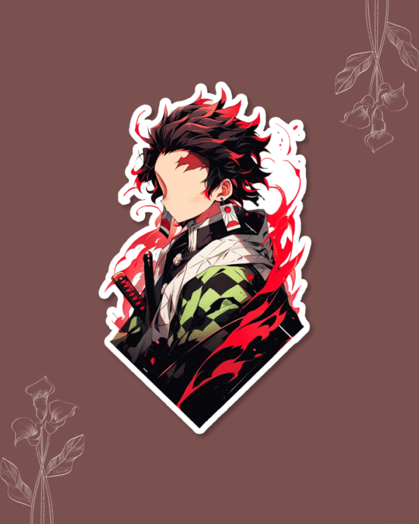 Tanjiro Kamado vinyl sticker from Demon Slayer.