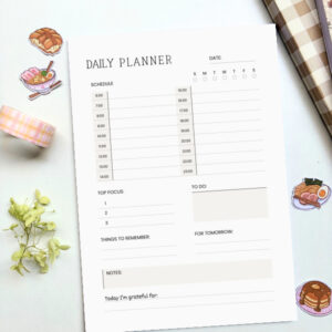 A5 Neutral Minimalist Timed Daily Planner