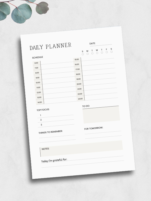 Daily Planner - A5 Neutral Minimalist Timed - Image 4
