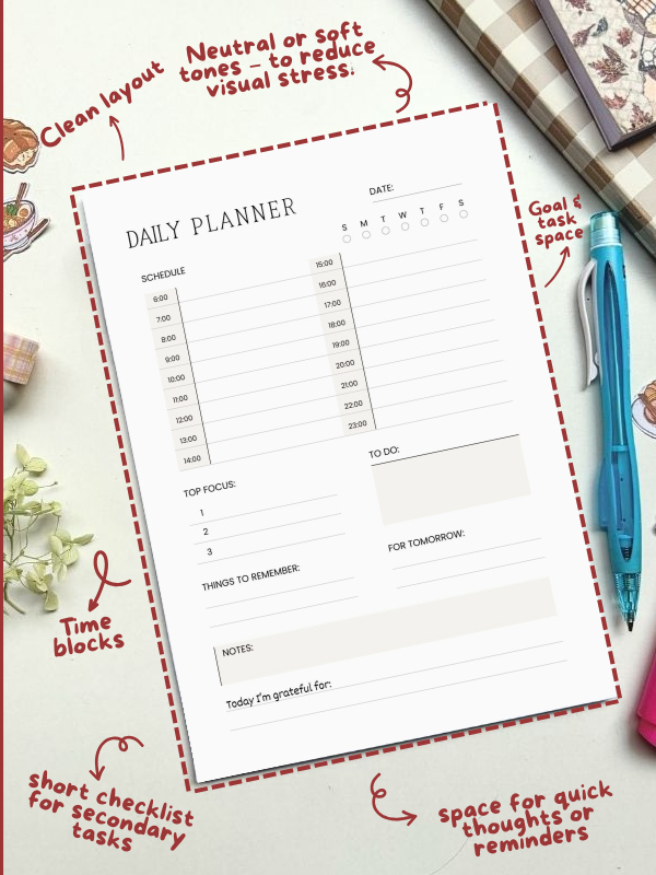 Daily Planner - A5 Neutral Minimalist Timed - Image 2