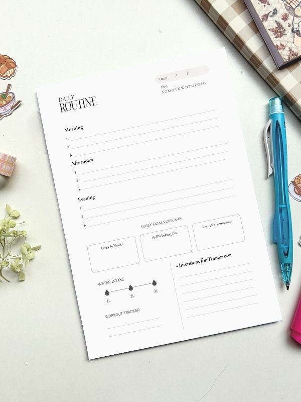 Daily Planner - A5 Simple Routine & Reflection Minimalist - Image 4