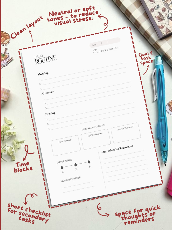 Daily Planner - A5 Simple Routine & Reflection Minimalist - Image 2