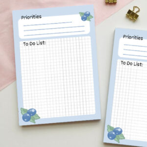Aesthetic Notepad – Blueberry Bliss