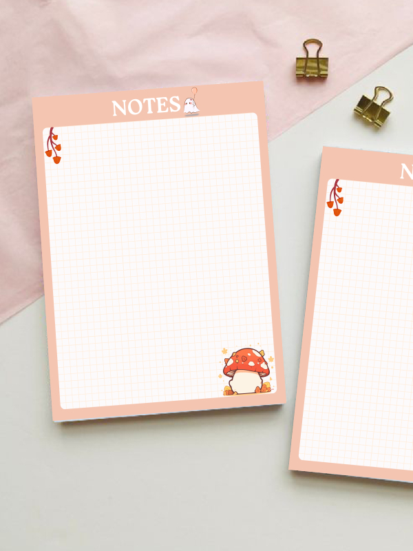 Aesthetic Notepad - Mushroom Meadow