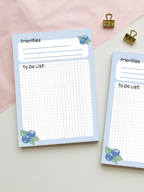 Aesthetic Notepad – Blueberry Bliss