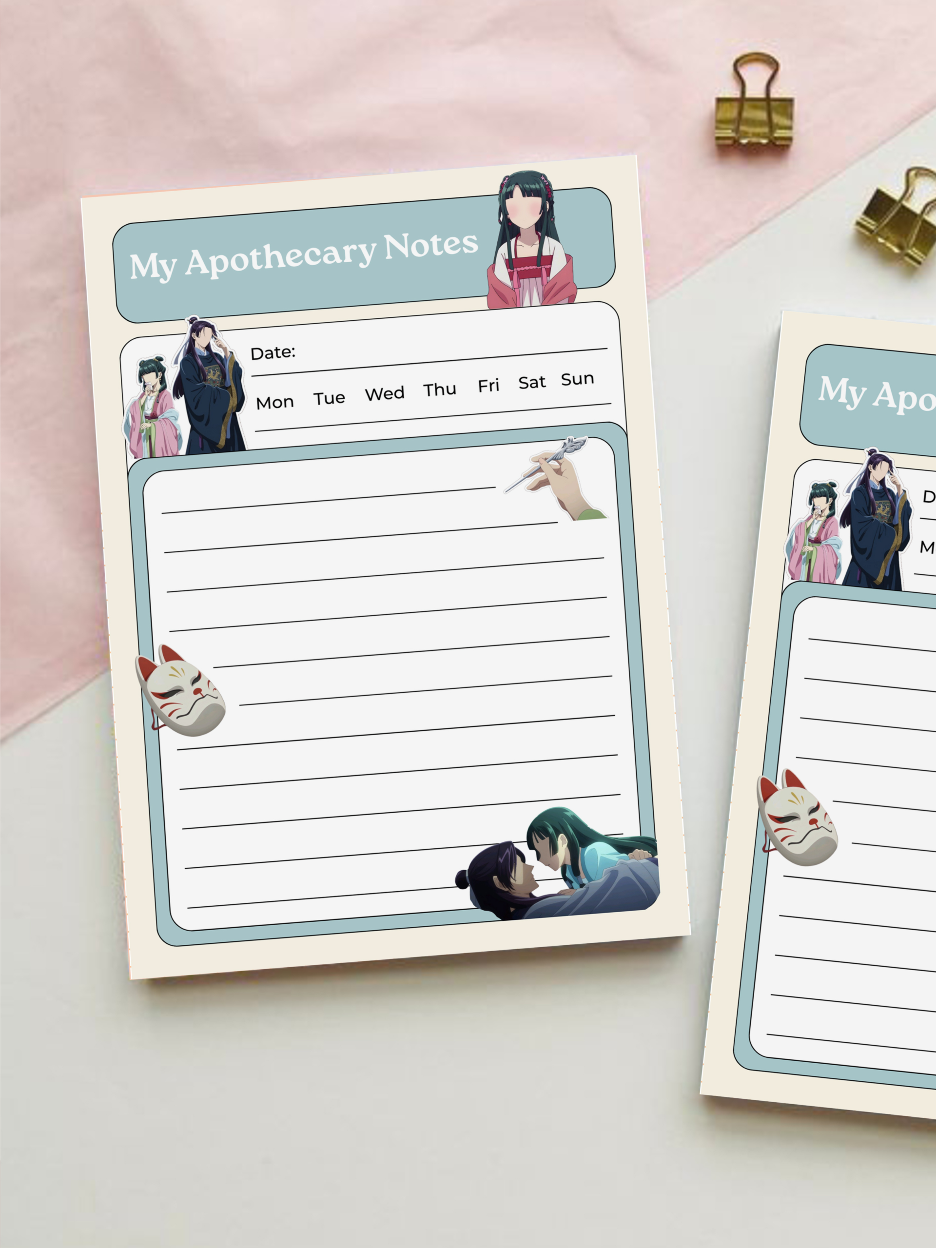 Aesthetic Notepad – Apothecary Diaries Inspired Notepad