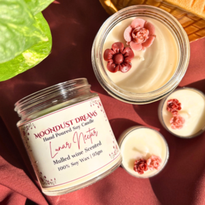 Lunar Nectar scented candle in mulled wine fragrance for cozy evenings