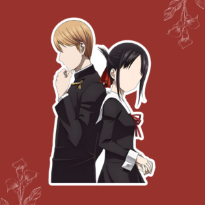 Kaguya Shinomiya and Miyuki Shirogane vinyl sticker from Kaguya-sama Love Is War, anime couple sticker for laptops and journals