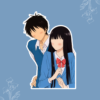 Sawako and Kazehaya vinyl sticker from Kimi ni Todoke, anime couple matte vinyl sticker for journals and laptops