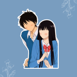 Sawako and Kazehaya vinyl sticker from Kimi ni Todoke, anime couple matte vinyl sticker for journals and laptops