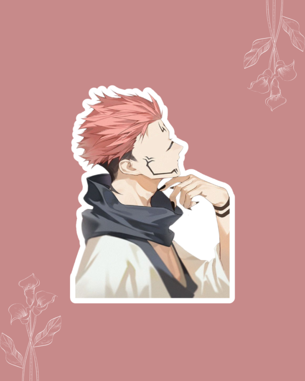 Sukuna vinyl sticker from Jujutsu Kaisen, anime matte vinyl sticker for journals and laptops