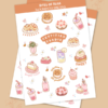 Bites of Bliss cute food sticker pack with snack and dessert illustrations for journals and planners