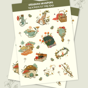 Forest Whispers forest inspired whimsical magical sticker pack for journals and planners