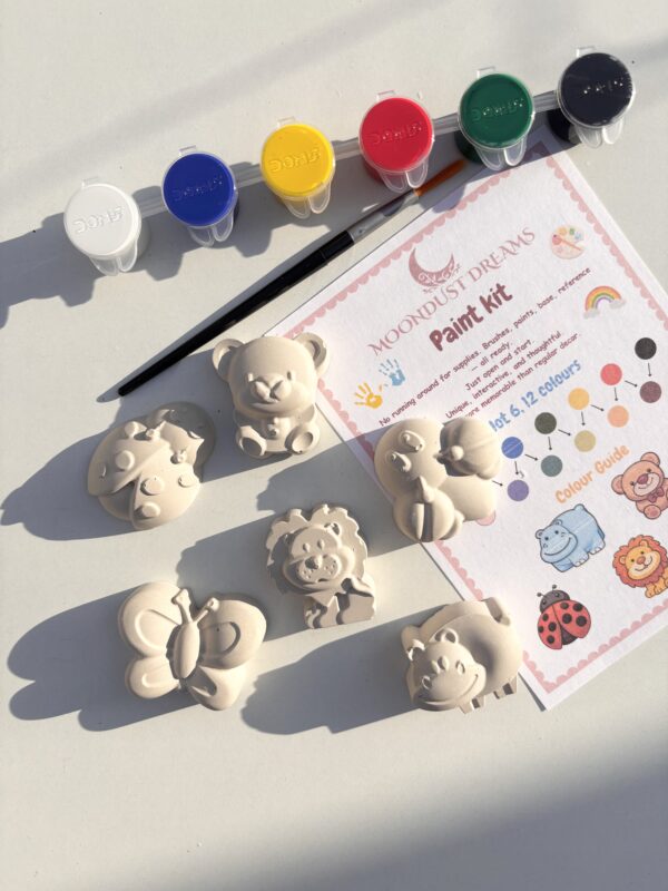 animal themed kids paint kit DIY animal figurine painting activity for children