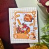 Bear Café memopad featuring cute illustrated bear with sweet treats like honey, pancakes, and donuts, aesthetic food-themed notepad design.